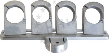 Multi-feed holder 4-fold made of die-cast aluminium for 3H, EmmeEsse, Duraline, dtron and Triax mirrors