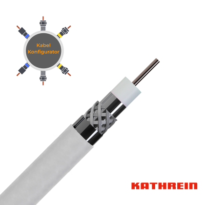 Anfertigung Ihres Anschlusskabels aus Kathrein LCD 111 A+, RG6 (7 mm), 120 dB, 3-fach geschirmt, Class A+, weiß