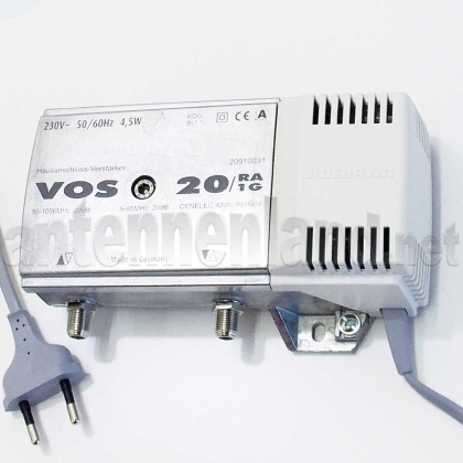 VOS 20/RA-1G - Hausanschluss-Verstärker 22 dB, 5-65/85-1006 MHz, Rückweg 20 dB, B1.1