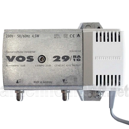 VOS 29/RA-1G-2.0 - Hausanschluss-Verstärker 30 dB, 5-65/85-1006 MHz, Rückweg 25 dB, B3.1