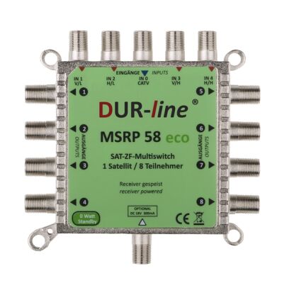 DUR-line Multischalter MSRP 58 eco - 1 Satellit an 8 Teilnehmer, Betrieb ohne Netzteil möglich