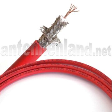 hochflexibles Messkabel BNCM-BNCM, 2 m 75 Ohm, Kabel rot, Knickschutz rot