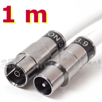 1 m Antenna cable IECM-IECF with Cabelcon plugs and and Ören HD 083, triple shielded
