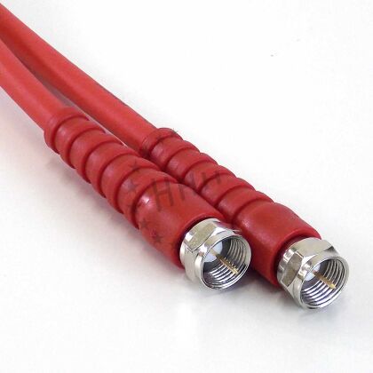 Highly flexible FM-FM measuring cable, 2 m 75 Ohm, red cable, red kink protection