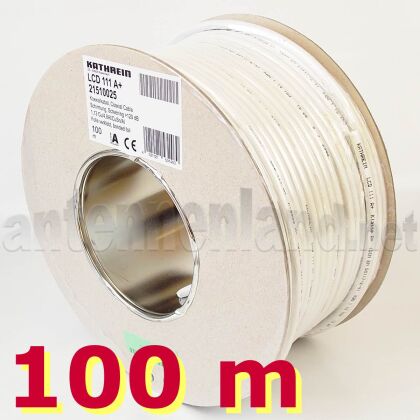 100 m Kathrein LCD 111 A+ Koax Kabel RG6 , PVC weiß, Class A+ (1,13/4,8/6,9 mm)