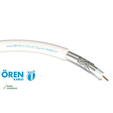 250 m Ören HD 103 (1.0/4.6) PVC white, RG6 6.8 mm in...