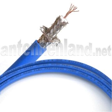 Highly flexible measuring cable BNCM-FM, 2 m 75 Ohm, blue cable, blue bend protection