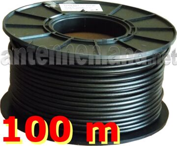 100 m Sytronic 75100 AKZ 1.0/4.6 3S A+ PVC sw - RG6 SAT+BK High-performance cable for indoor and outdoor use, black, UV-stable