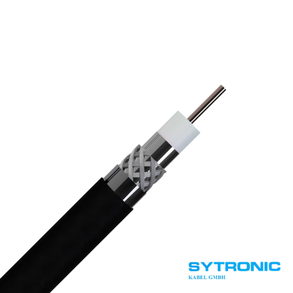 Meterware Sytronic 75160 AKZ (1.6/7.3) 3-S, 100 dB, Eca, RG11, 75 Ohm, PVC schwarz, UV-stabil