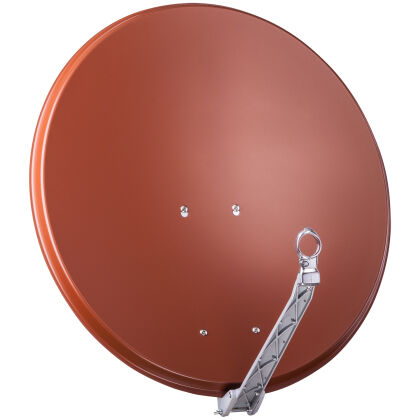 80 cm DUR-line Select 75/80 Alu rot - Sat-Antenne mit 75/80 cm Aluminium-Reflektor, werbefrei (ohne Logo), ziegelrot