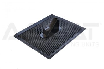 Black XL aluminium roof tile with cable guide 60x50 cm for poles up to Ø 60 mm