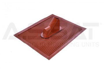 Red XL aluminum roof tile with cable guide 60x50 cm for poles up to Ø 60 mm