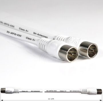 3H-JKFQ - F-Quick jumper cable / patch cable class A+, PVC white, various lengths