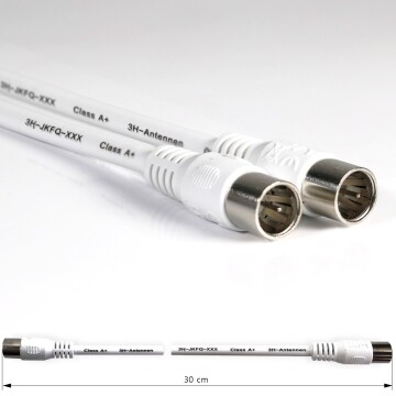 3H-JKFQ-030 - F-Quick jumper cable / patch cable 30 cm PVC white
