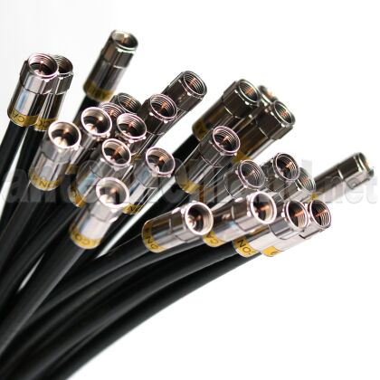 30 cm Cabelcon FM - FM jumper cable patch cable, black triple shielded, waterproof, class A+ / FM-CXJ6A+-FM/TD/B/0.3m KDG