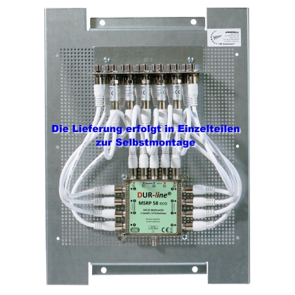 DUR-line MSRP 58 eco  inkl. Überspannungsschutz und Potentialausgleich als Selbstbau-Set mit Lochblechplatte 30x40 cm