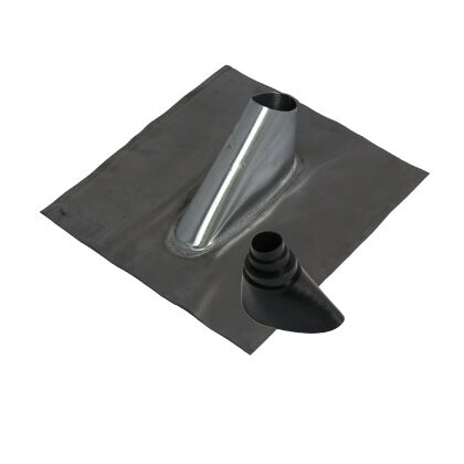 Lead roof tile with rubber grommet