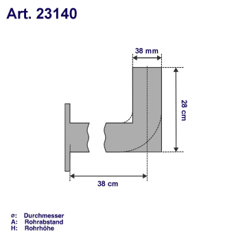 Satelliten Wandhalter 40x25cm Stahl Ø38mm