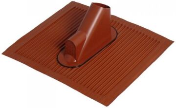 Red aluminium roof tile 45x50 cm with cable gland for...