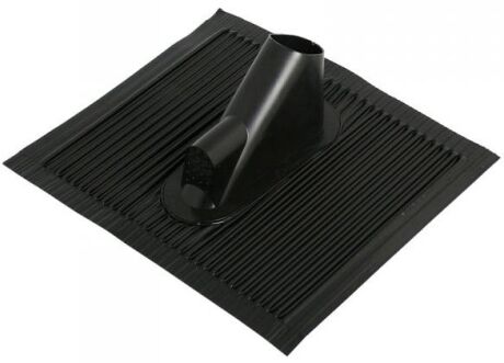 Black aluminum roof tile 45x50 cm with cable gland for poles up to Ø 60 mm