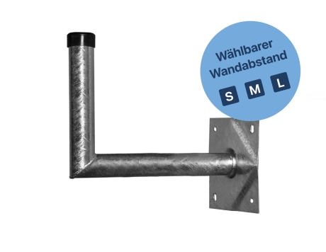 Steel wall bracket, hot-dip galvanized with various wall distances