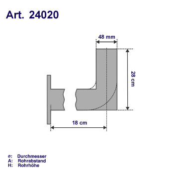 Satellite wall bracket 20x28 cm steel Ø48 mm