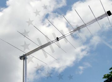 3H-VHF-16-LOG - logarithmische VHF Band III / DAB+ Außenantenne, 16 Elemente, 10 dB(i)